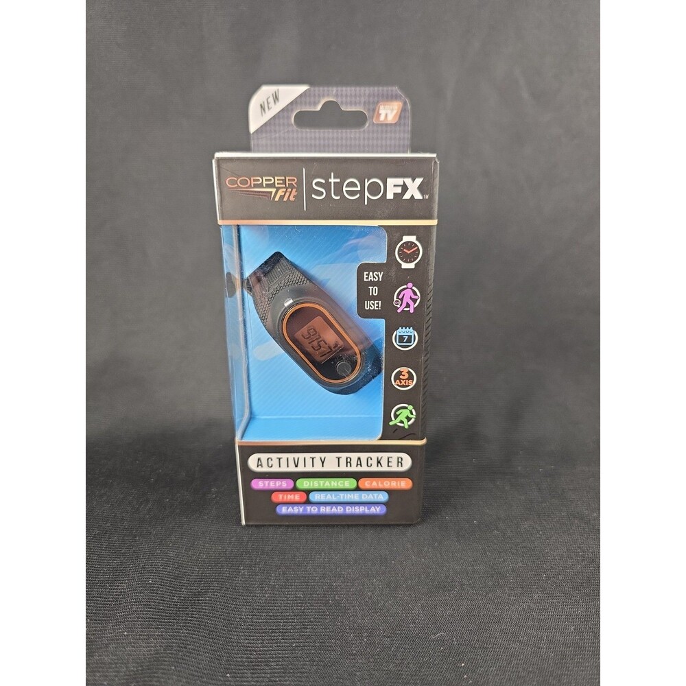 New Copper Fit Step FX Activity Tracker Black Watch Unisex Factory Sealed